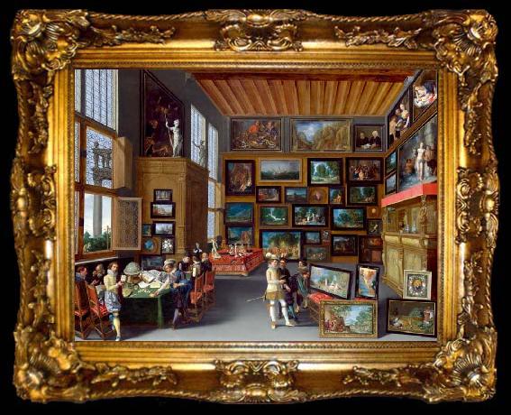 framed  unknown artist Cognoscenti in a Room hung with Pictures, ta009-2